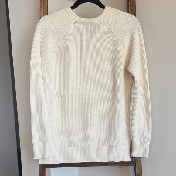Athleta Women's V-Neck Cream Sweater - Picture 4 of 4